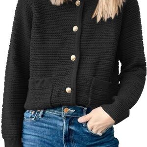 Black Cardigan with Gold Buttons brand new with tags tweed